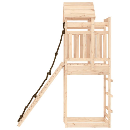 Spielturm mit Kletterwand aus imprägniertem Kiefernholz und Massivholz Douglasie
