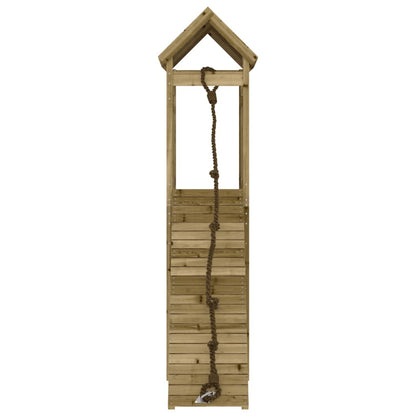 Spielturm mit Kletterwand aus imprägniertem Kiefernholz und Massivholz Douglasie
