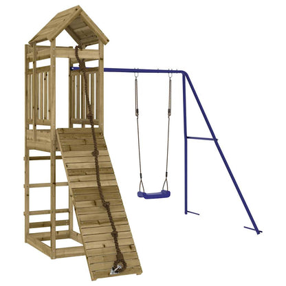 Spielturm aus imprägniertem Kiefernholz und massivem Douglasien- und Kiefernholz