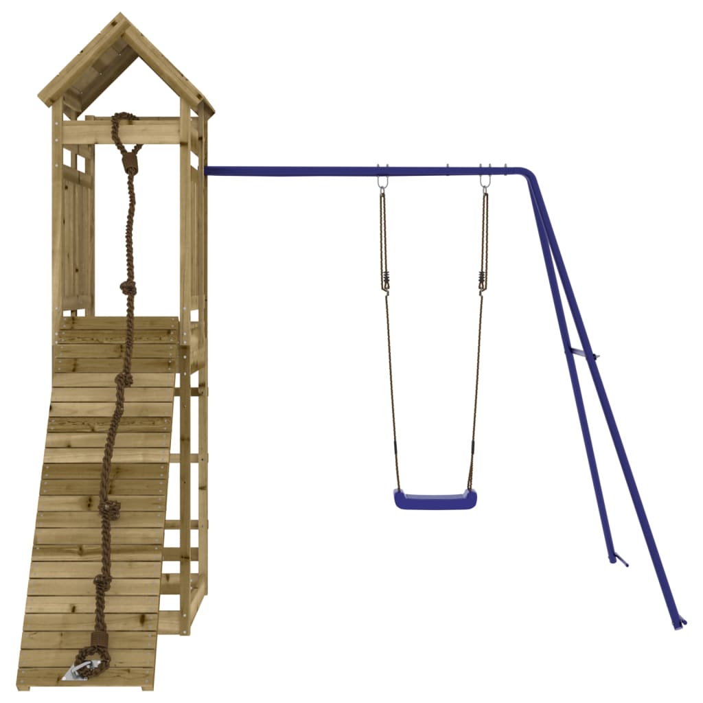 Spielturm aus imprägniertem Kiefernholz und massivem Douglasien- und Kiefernholz