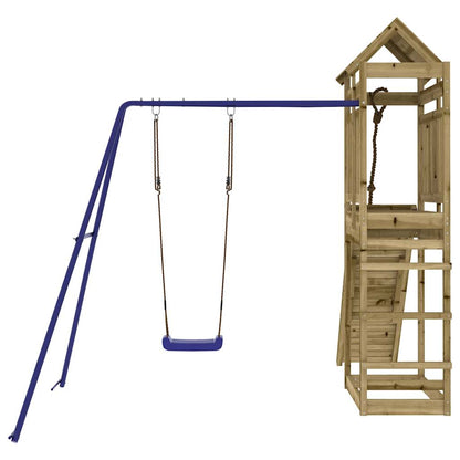 Spielturm aus imprägniertem Kiefernholz und massivem Douglasien- und Kiefernholz