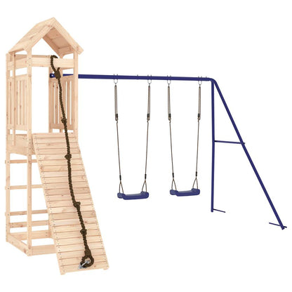 Spielturm aus imprägniertem Kiefernholz und massivem Douglasie und Kiefer