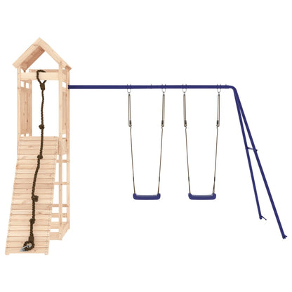 Spielturm aus imprägniertem Kiefernholz und massivem Douglasie und Kiefer
