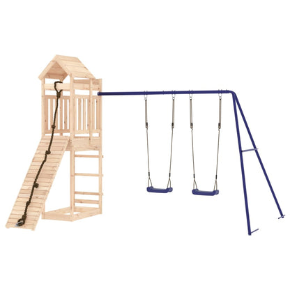 Spielturm aus imprägniertem Kiefernholz und massivem Douglasie und Kiefer