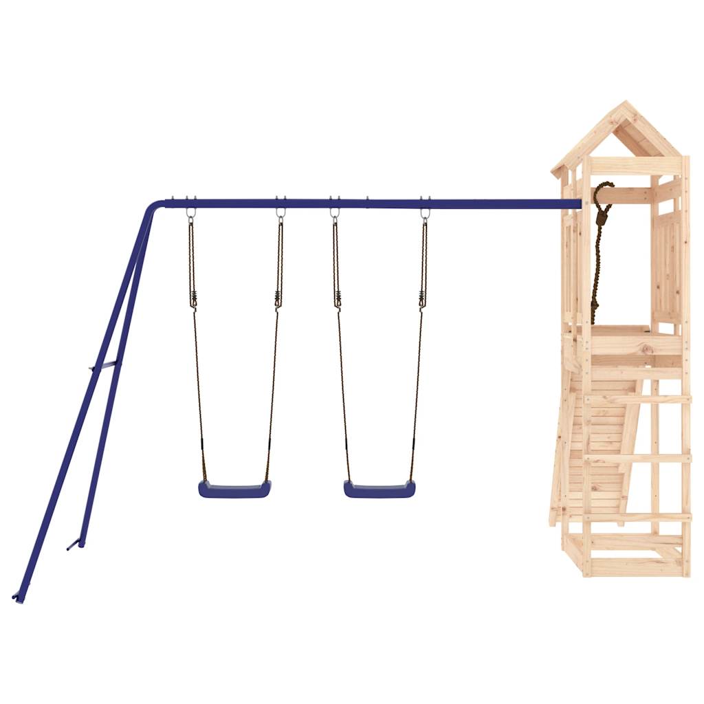 Spielturm aus imprägniertem Kiefernholz und massivem Douglasie und Kiefer