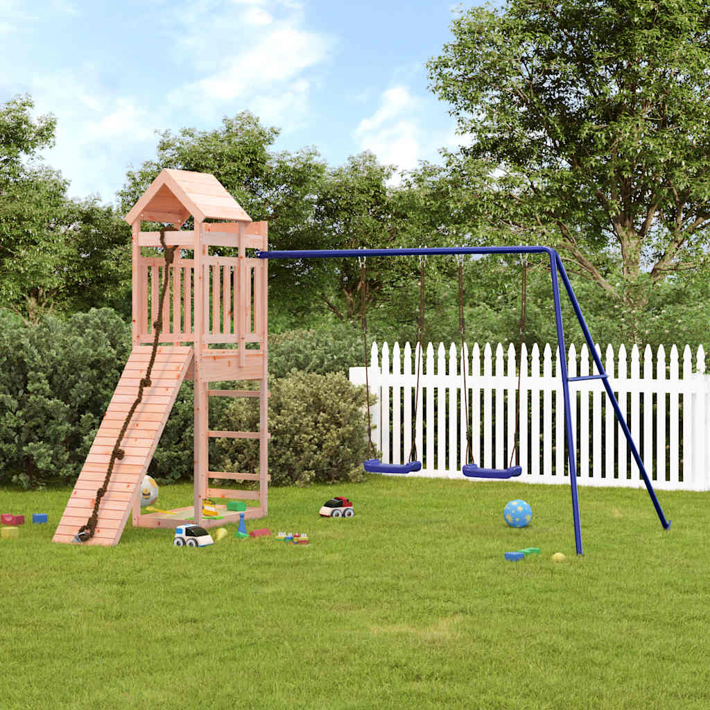Spielturm aus imprägniertem Kiefernholz und massivem Douglasie und Kiefer