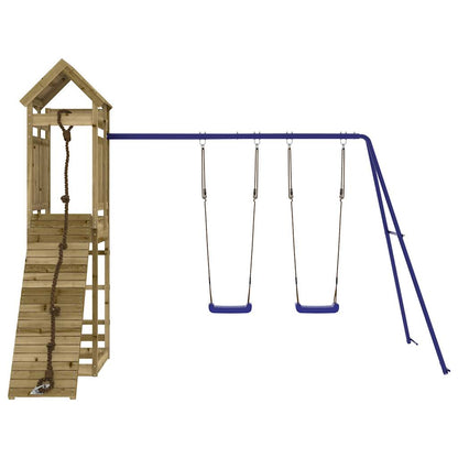 Spielturm aus imprägniertem Kiefernholz und massivem Douglasie und Kiefer