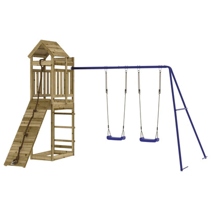 Spielturm aus imprägniertem Kiefernholz und massivem Douglasie und Kiefer
