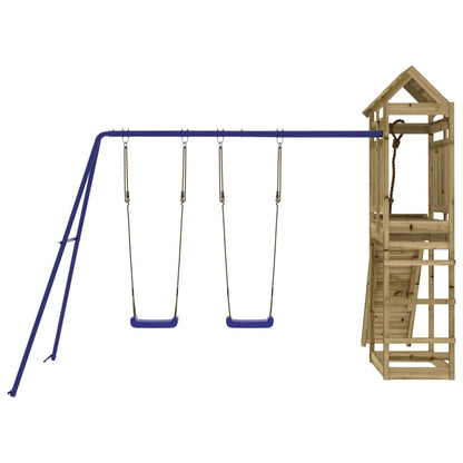 Spielturm aus imprägniertem Kiefernholz und massivem Douglasie und Kiefer