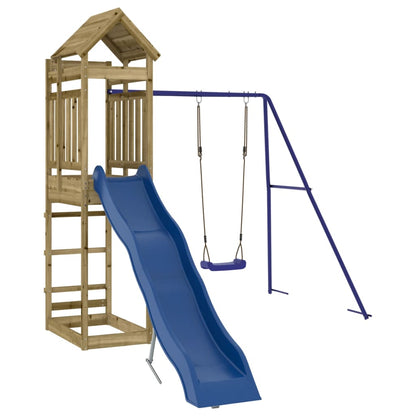 Spielturm aus imprägniertem Kiefernholz und massivem Douglasien- und Kiefernholz