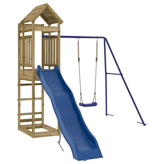 Spielturm aus imprägniertem Kiefernholz und massivem Douglasien- und Kiefernholz
