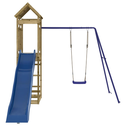 Spielturm aus imprägniertem Kiefernholz und massivem Douglasien- und Kiefernholz