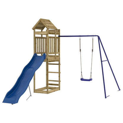 Spielturm aus imprägniertem Kiefernholz und massivem Douglasien- und Kiefernholz