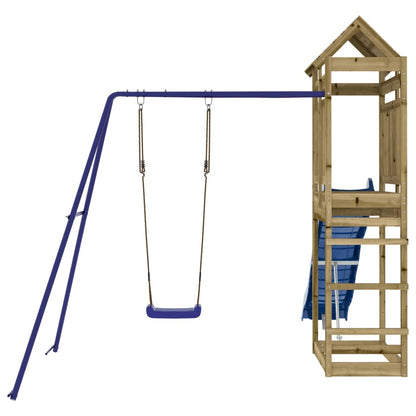 Spielturm aus imprägniertem Kiefernholz und massivem Douglasien- und Kiefernholz