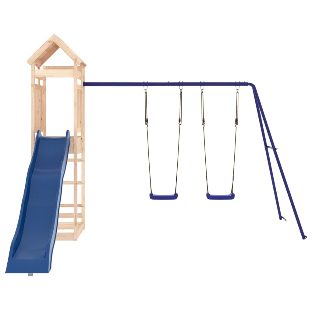 Spielturm aus imprägniertem Kiefernholz und massivem Douglasien- und Kiefernholz