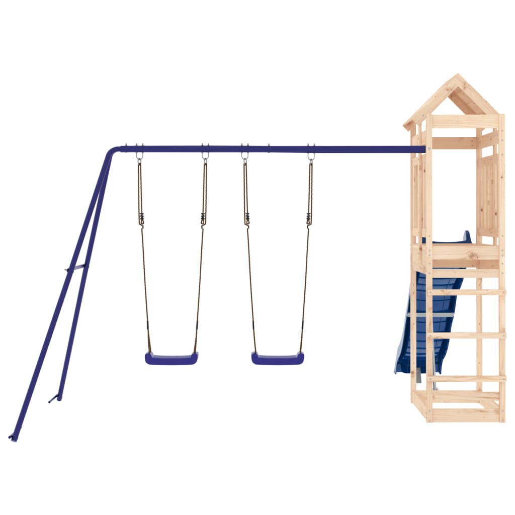 Spielturm aus imprägniertem Kiefernholz und massivem Douglasien- und Kiefernholz