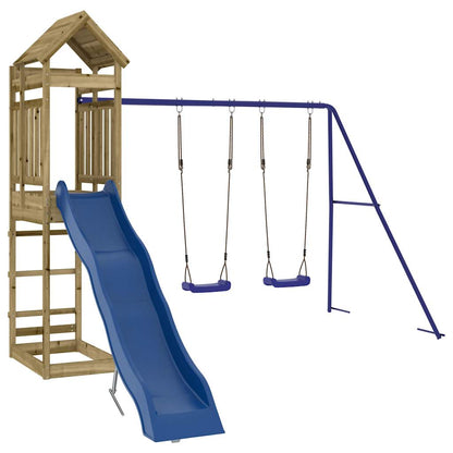 Spielturm aus imprägniertem Kiefernholz und massivem Douglasien- und Kiefernholz