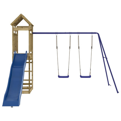 Spielturm aus imprägniertem Kiefernholz und massivem Douglasien- und Kiefernholz