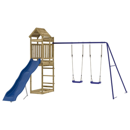 Spielturm aus imprägniertem Kiefernholz und massivem Douglasien- und Kiefernholz