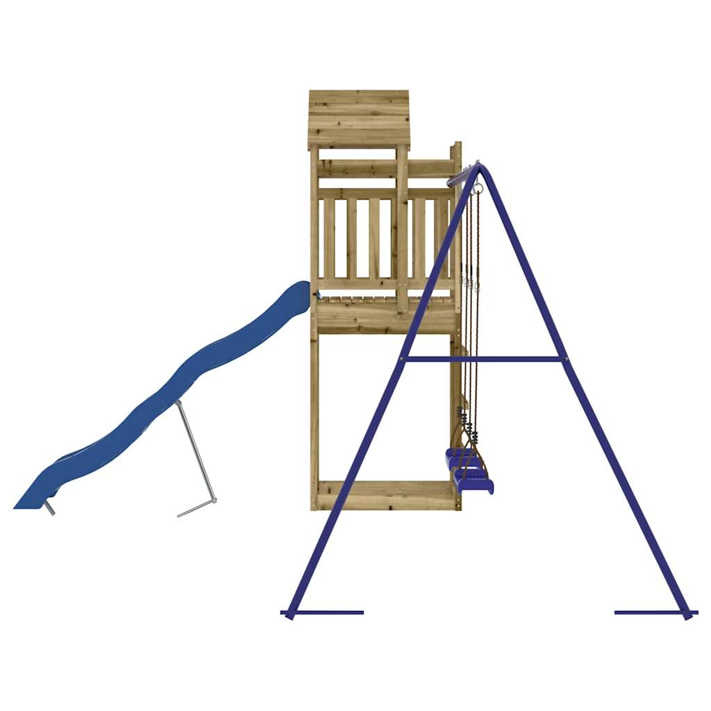 Spielturm aus imprägniertem Kiefernholz und massivem Douglasien- und Kiefernholz