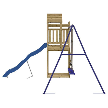 Spielturm aus imprägniertem Kiefernholz und massivem Douglasien- und Kiefernholz