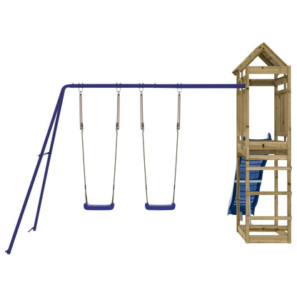 Spielturm aus imprägniertem Kiefernholz und massivem Douglasien- und Kiefernholz