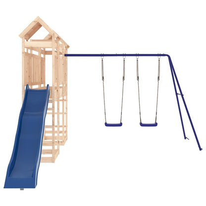 Spielturm aus imprägniertem Kiefernholz und massivem Douglasie und Kiefer