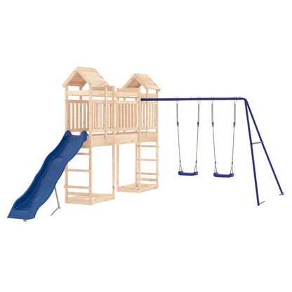 Spielturm aus imprägniertem Kiefernholz und massivem Douglasie und Kiefer