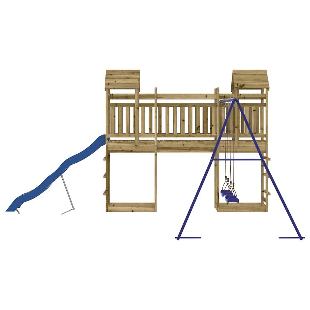 Spielturm aus imprägniertem Kiefernholz und massivem Douglasie und Kiefer