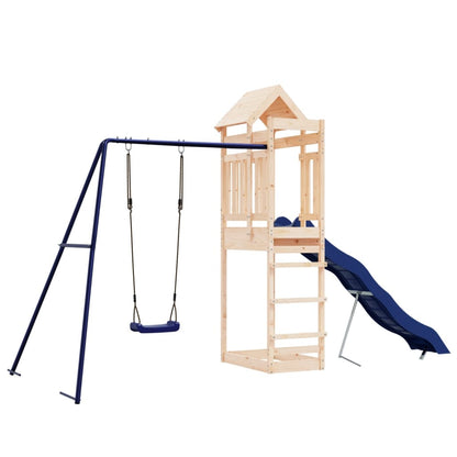 Spielturm aus imprägniertem Kiefernholz und massivem Douglasien- und Kiefernholz