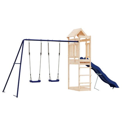 Spielturm aus imprägniertem Kiefernholz und massivem Douglasie und Kiefer