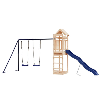 Spielturm aus imprägniertem Kiefernholz und massivem Douglasie und Kiefer