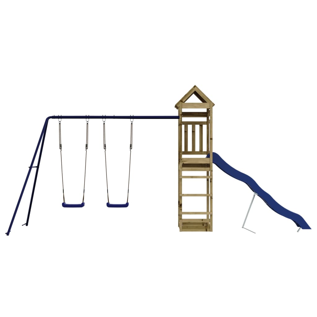 Spielturm aus imprägniertem Kiefernholz und massivem Douglasie und Kiefer