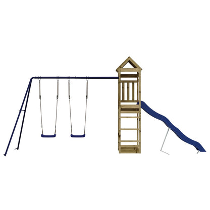 Spielturm aus imprägniertem Kiefernholz und massivem Douglasie und Kiefer