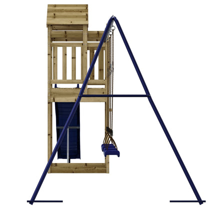 Spielturm aus imprägniertem Kiefernholz und massivem Douglasie und Kiefer