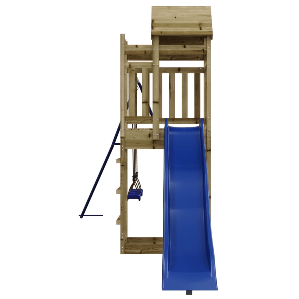 Spielturm aus imprägniertem Kiefernholz und massivem Douglasie und Kiefer