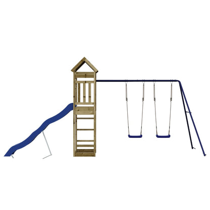 Spielturm aus imprägniertem Kiefernholz und massivem Douglasie und Kiefer