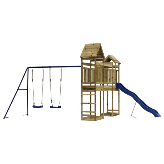 Spielturm aus imprägniertem Kiefernholz und massivem Douglasien- und Kiefernholz