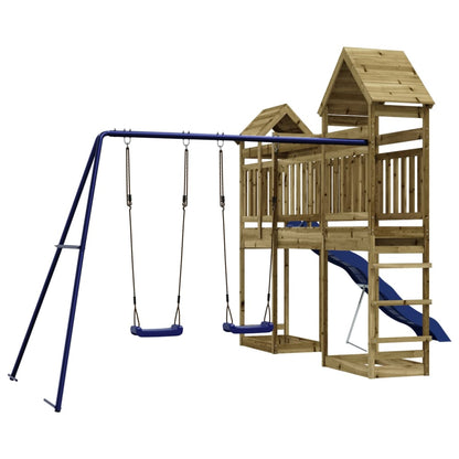 Spielturm aus imprägniertem Kiefernholz und massivem Douglasien- und Kiefernholz