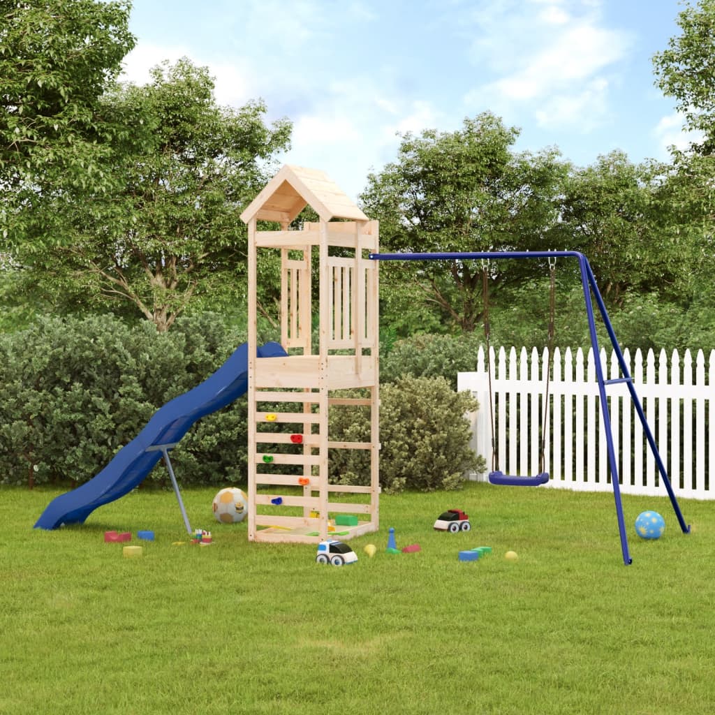 Spielturm aus imprägniertem Kiefernholz und massivem Douglasien- und Kiefernholz