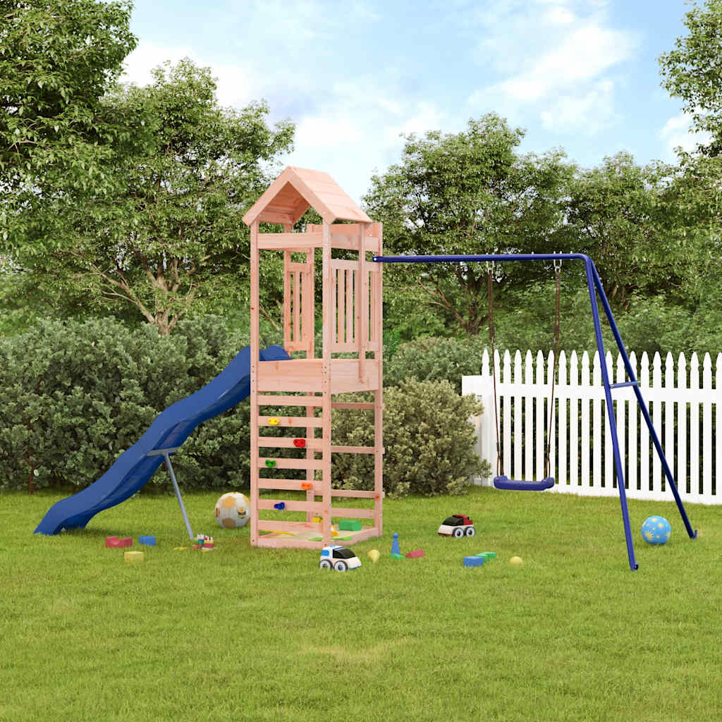 Spielturm aus imprägniertem Kiefernholz und massivem Douglasien- und Kiefernholz