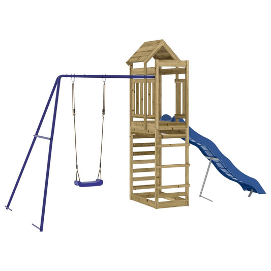 Spielturm aus imprägniertem Kiefernholz und massivem Douglasien- und Kiefernholz