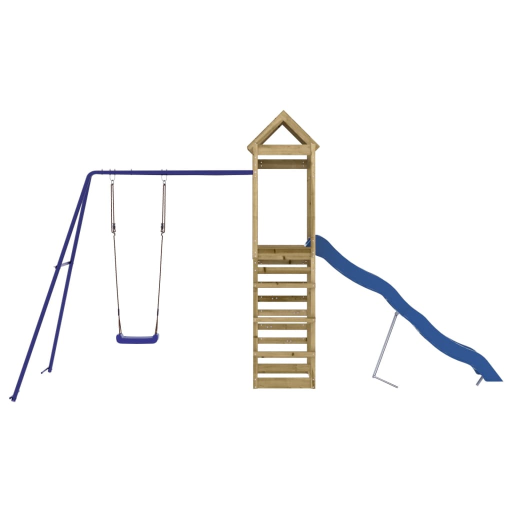 Spielturm aus imprägniertem Kiefernholz und massivem Douglasien- und Kiefernholz