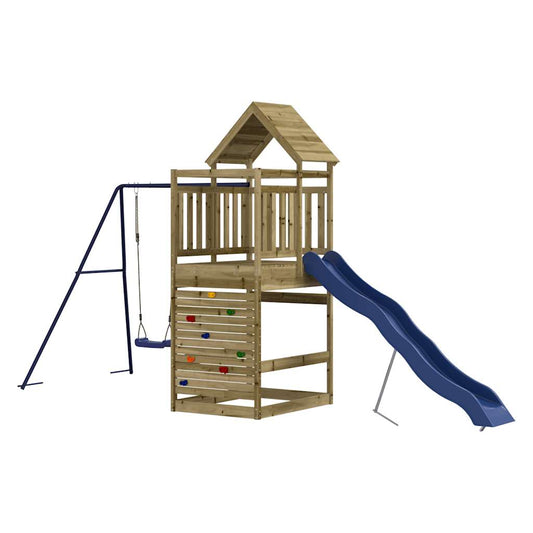 Spielturm aus imprägniertem Kiefernholz und massivem Douglasien- und Kiefernholz