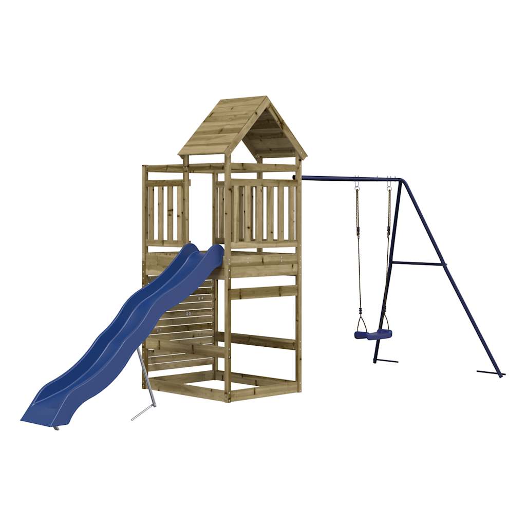 Spielturm aus imprägniertem Kiefernholz und massivem Douglasien- und Kiefernholz