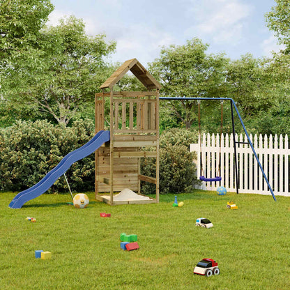 Spielturm aus imprägniertem Kiefernholz und massivem Douglasien- und Kiefernholz
