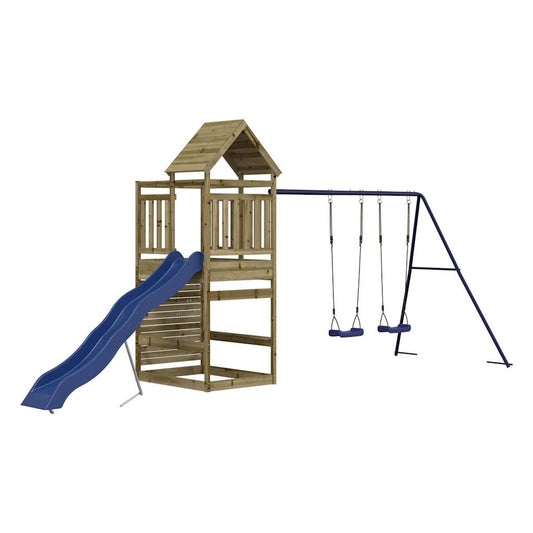 Spielturm aus imprägniertem Kiefernholz und massivem Douglasien- und Kiefernholz