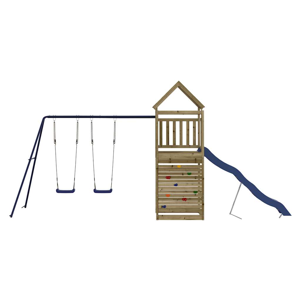 Spielturm aus imprägniertem Kiefernholz und massivem Douglasien- und Kiefernholz