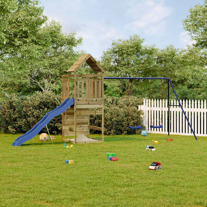 Spielturm aus imprägniertem Kiefernholz und massivem Douglasien- und Kiefernholz