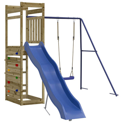 Spielturm aus imprägniertem Kiefernholz und massivem Douglasien- und Kiefernholz